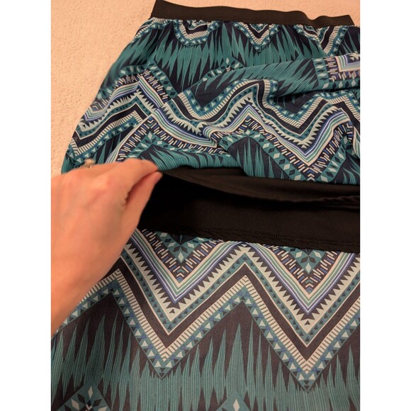 Women's Chevron Boho Print Sheer Maxi Skirt Stretch Waist Size 6 - Picture 4 of 12